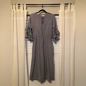 Blue Ruffle Sleeve Dress